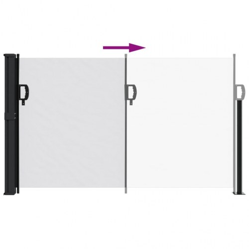 Sammenrullelig sidemarkise 120 × 500 cm - hvid privatlivsskærm