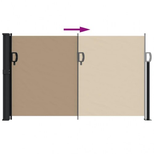 Sammenrullelig sidemarkise 120 × 600 cm - gråbrun