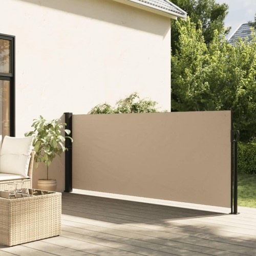 Sidemarkise 117 × 300 cm - sammenrullelig, beige