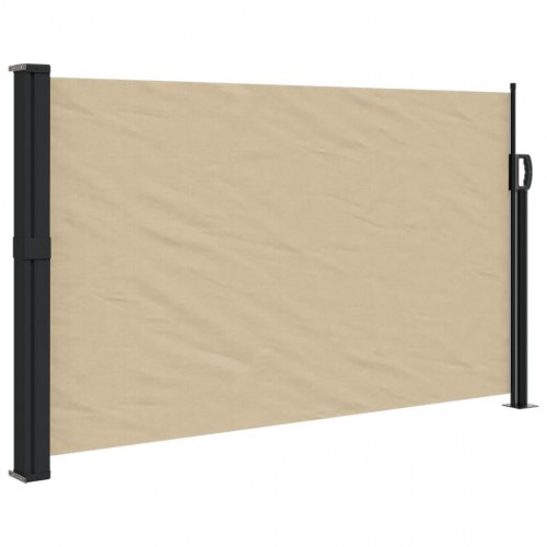 Sidemarkise 117 × 300 cm - sammenrullelig, beige