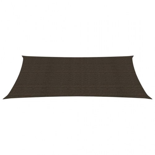 Solsejl 4 × 7 m - brun HDPE 160 g/m², rektangulært