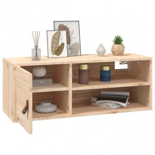 Vægskab 80×30×30 cm - massivt fyrretræ, væghængt skab