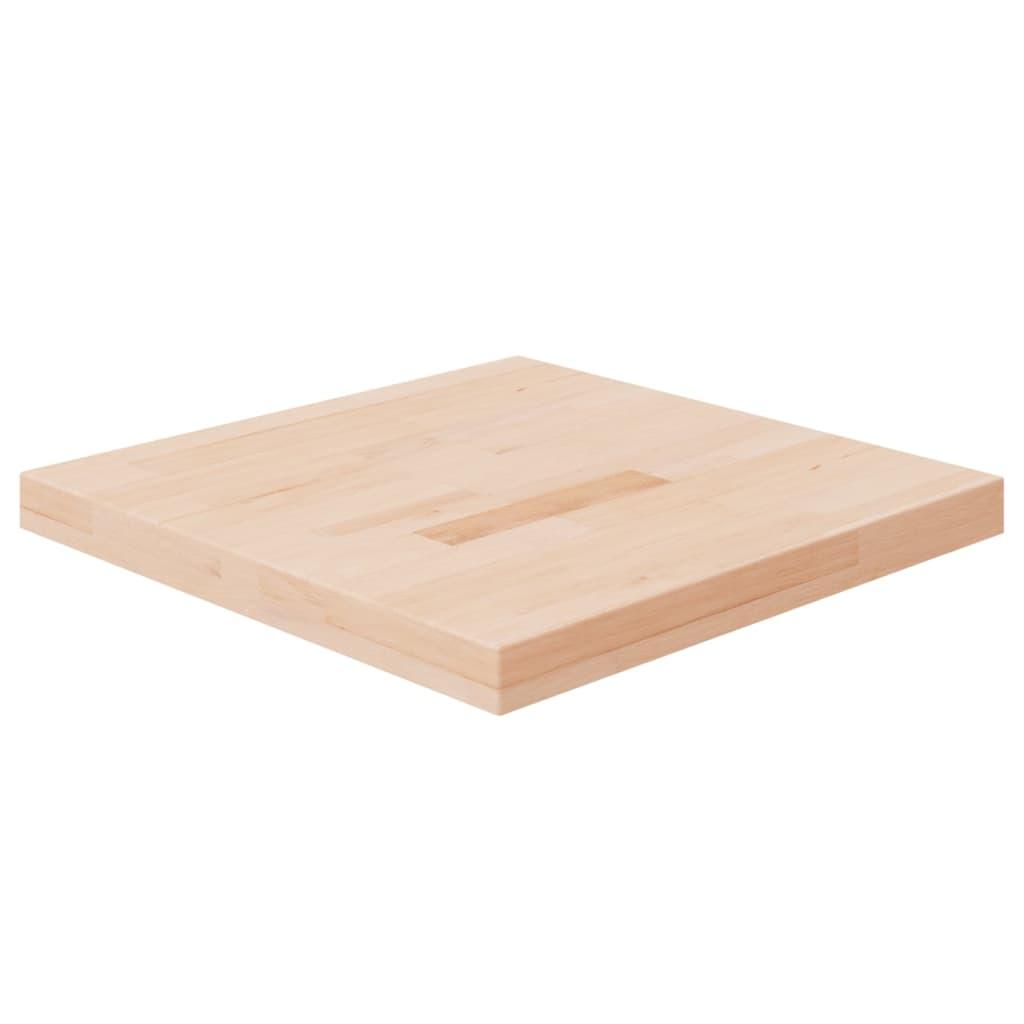 Firkantet bordplade 50x50x4 cm ubehandlet massivt egetræ