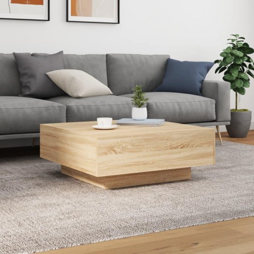 Sofabord 80 × 80 × 31 cm i konstrueret træ - sonoma-eg