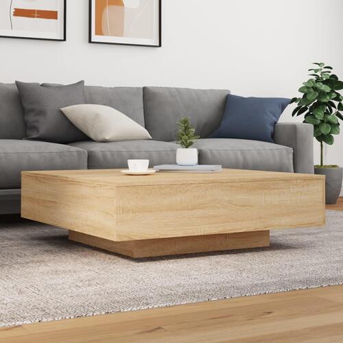 Sofabord 100x100x31 cm konstrueret træ sonoma-eg