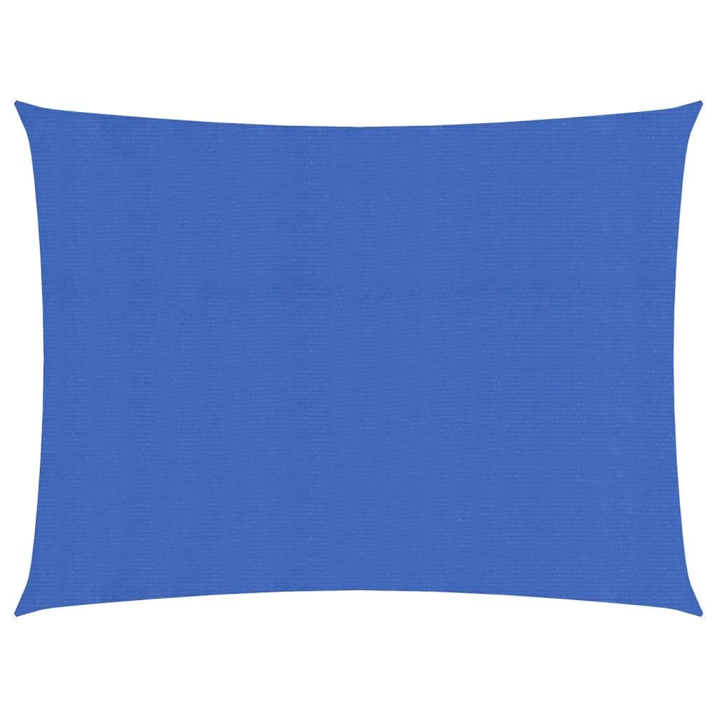 Solsejl 5x6 m 160 g/m² rektangulær HDPE blå