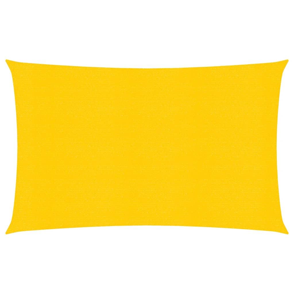 Solsejl 5x7 m 160 g/m² rektangulær HDPE gul
