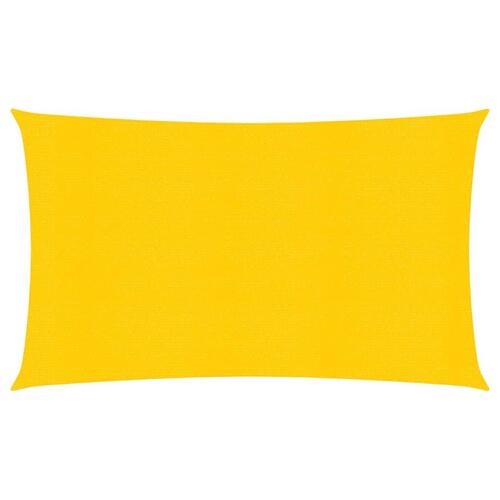 Solsejl 4x7 m 160 g/m² rektangulær HDPE gul