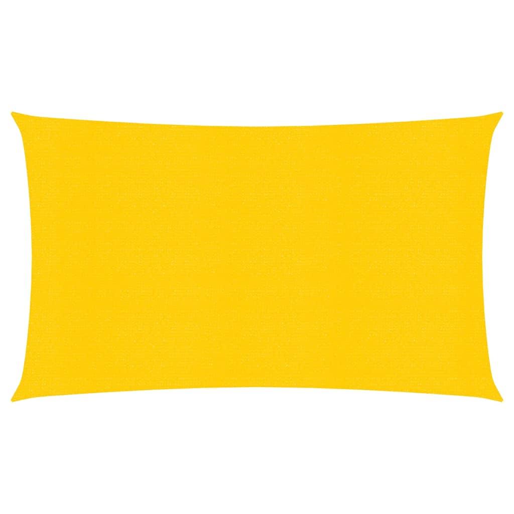Solsejl 4x7 m 160 g/m² rektangulær HDPE gul