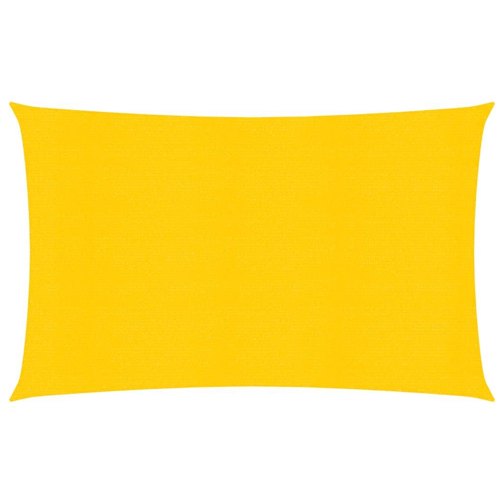 Solsejl 6×8 m rektangulær - HDPE 160 g/m², gul