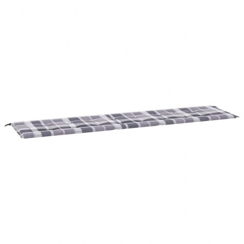 Hynde til havebænk 200 × 50 × 4 cm - oxfordstof, ternet grå
