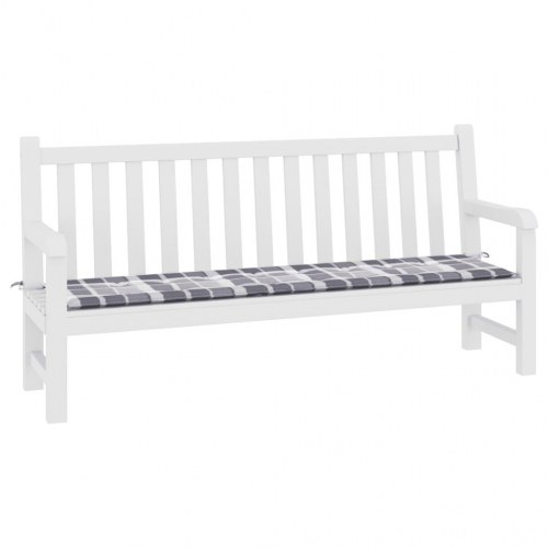 Hynde til havebænk 200 × 50 × 4 cm - oxfordstof, ternet grå