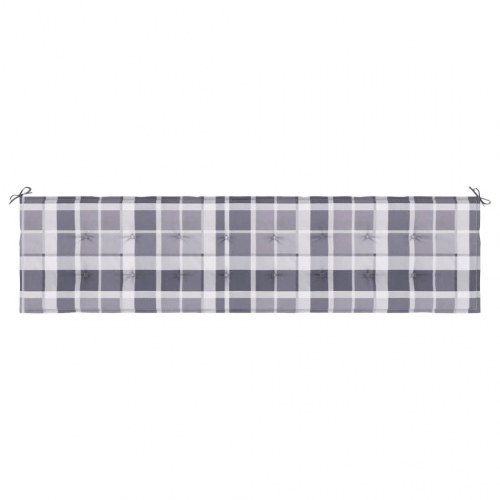 Hynde til havebænk 200 × 50 × 4 cm - oxfordstof, ternet grå