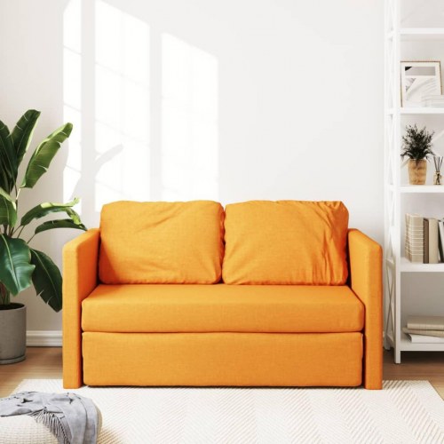 2-i-1 sovesofa i stof - mørkegul, 112 x 174 x 55 cm