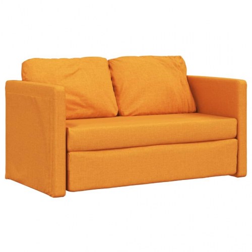 2-i-1 sovesofa i stof - mørkegul, 112 x 174 x 55 cm
