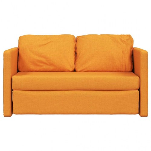 2-i-1 sovesofa i stof - mørkegul, 112 x 174 x 55 cm