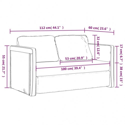2-i-1 sovesofa i stof - mørkegul, 112 x 174 x 55 cm