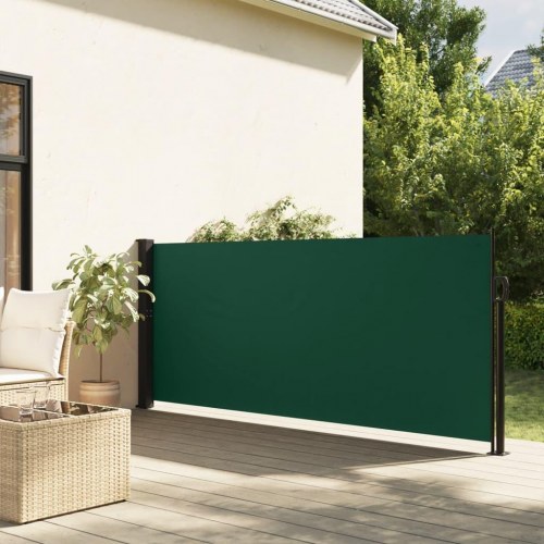 Sammenrullelig sidemarkise 100 × 500 cm - mørkegrøn