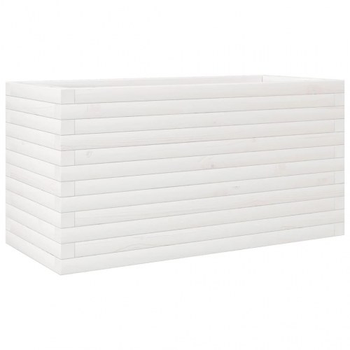 Plantekasse i massivt fyrretræ 90 x 40 x 45,5 cm - hvid