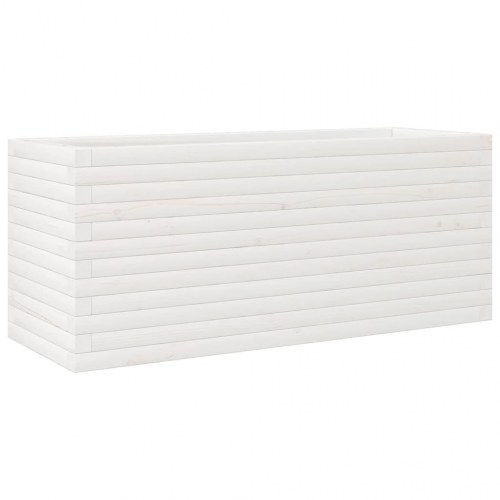 Plantekasse 110x40x45,5 cm massivt fyrretræ hvid