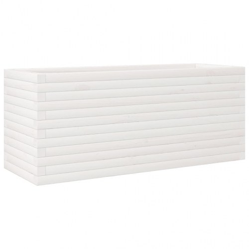 Plantekasse 110x40x45,5 cm massivt fyrretræ hvid