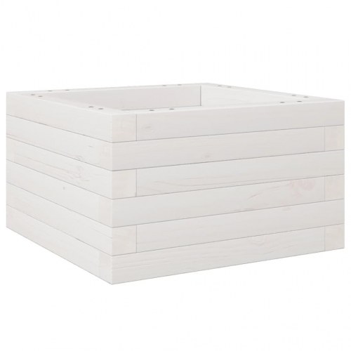 Plantekasse 40 x 40 x 23 cm i massivt fyrretræ - hvid
