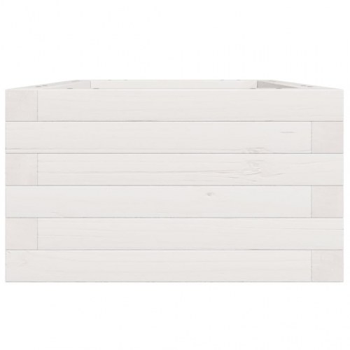 Plantekasse 40 x 40 x 23 cm i massivt fyrretræ - hvid