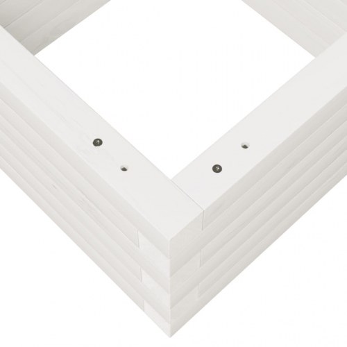 Plantekasse 40 x 40 x 23 cm i massivt fyrretræ - hvid