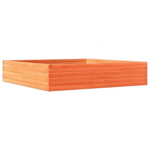 Plantekasse i massivt fyrretræ 110 x 110 x 23 cm - gyldenbrun