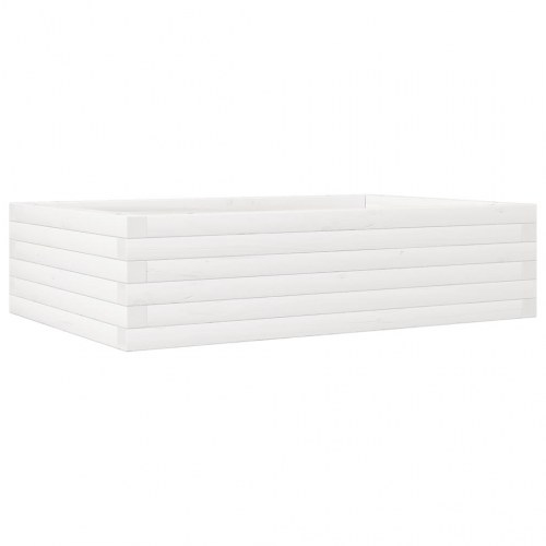 Plantekasse i massivt fyrretræ 90 x 60 x 23 cm - hvid