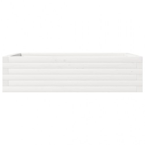 Plantekasse i massivt fyrretræ 90 x 60 x 23 cm - hvid