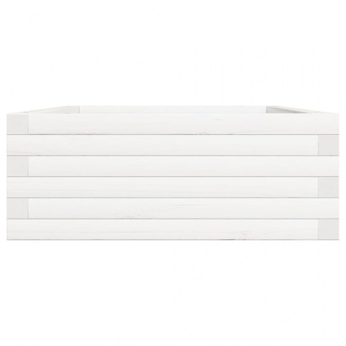 Plantekasse i massivt fyrretræ 90 x 60 x 23 cm - hvid