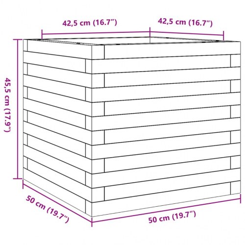 Plantekasse 50 × 50 × 45,5 cm - massivt fyrretræ