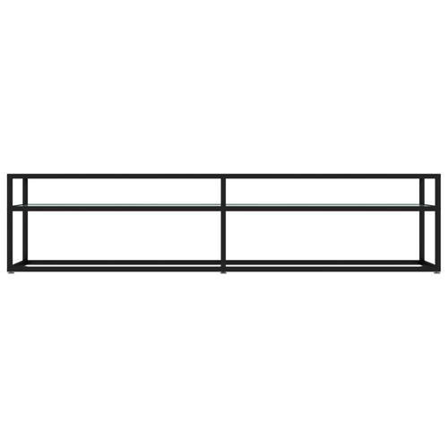 Tv-bord 180x40x40,5 cm hærdet glas marmoreffekt hvid