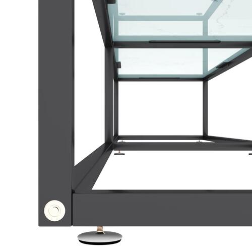 Tv-bord 220x40x40,5 cm hærdet glas marmoreffekt hvid