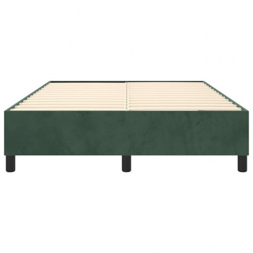 Boxspring sengeramme i fløjl 140 x 200 cm - mørkegrøn
