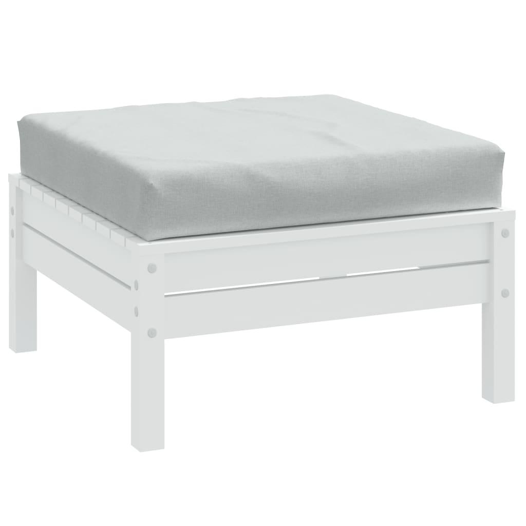 Pallehynde 60x60x9,5 cm stof meleret lysegrå billede