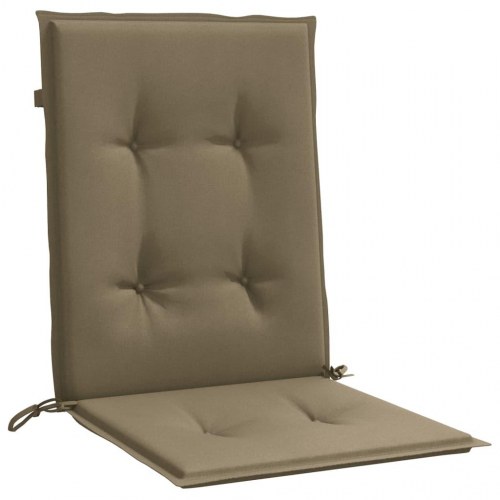 Stolehynder med lav ryg - 2 stk., 100×50×4 cm, stof i meleret gråbrun