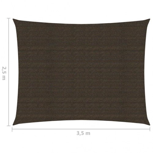 Solsejl 2,5 × 3,5 m - HDPE 160 g/m², brun rektangulær