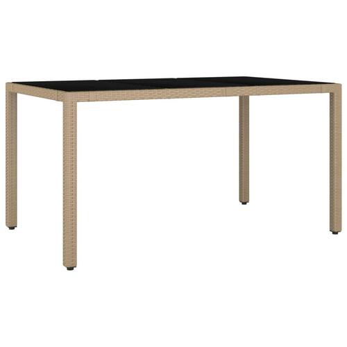 Spisebordssæt til haven 5 dele med hynder polyrattan beige