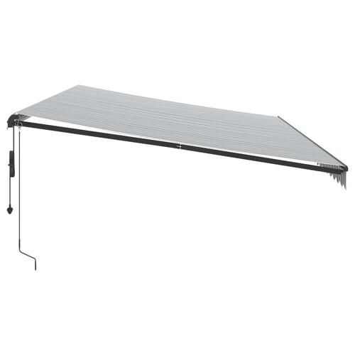 Markise 600x350 cm automatisk betjening antracitgrå og hvid