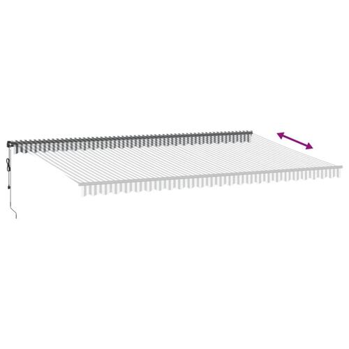 Markise 600x350 cm automatisk betjening antracitgrå og hvid