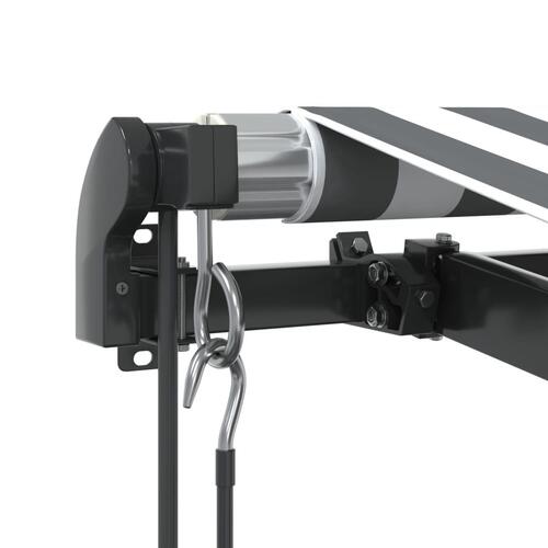 Markise 600x350 cm automatisk betjening antracitgrå og hvid