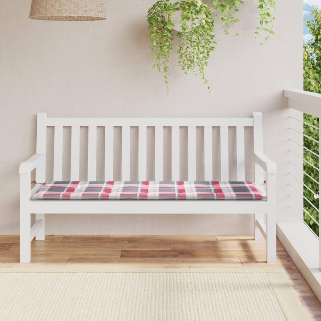 Hynde til havebænk 150x50x4 cm oxfordstof ternet rød