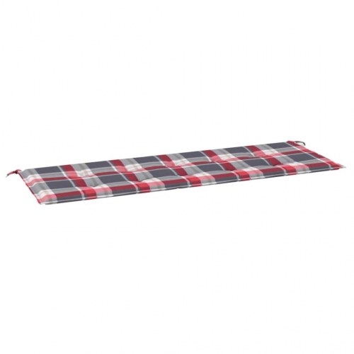 Hynde til havebænk 150×50×4 cm - oxfordstof, rødt tern