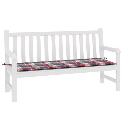 Hynde til havebænk 150×50×4 cm - oxfordstof, rødt tern