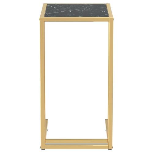 Sidebord 50x35x65 cm hærdet glas sort marmor