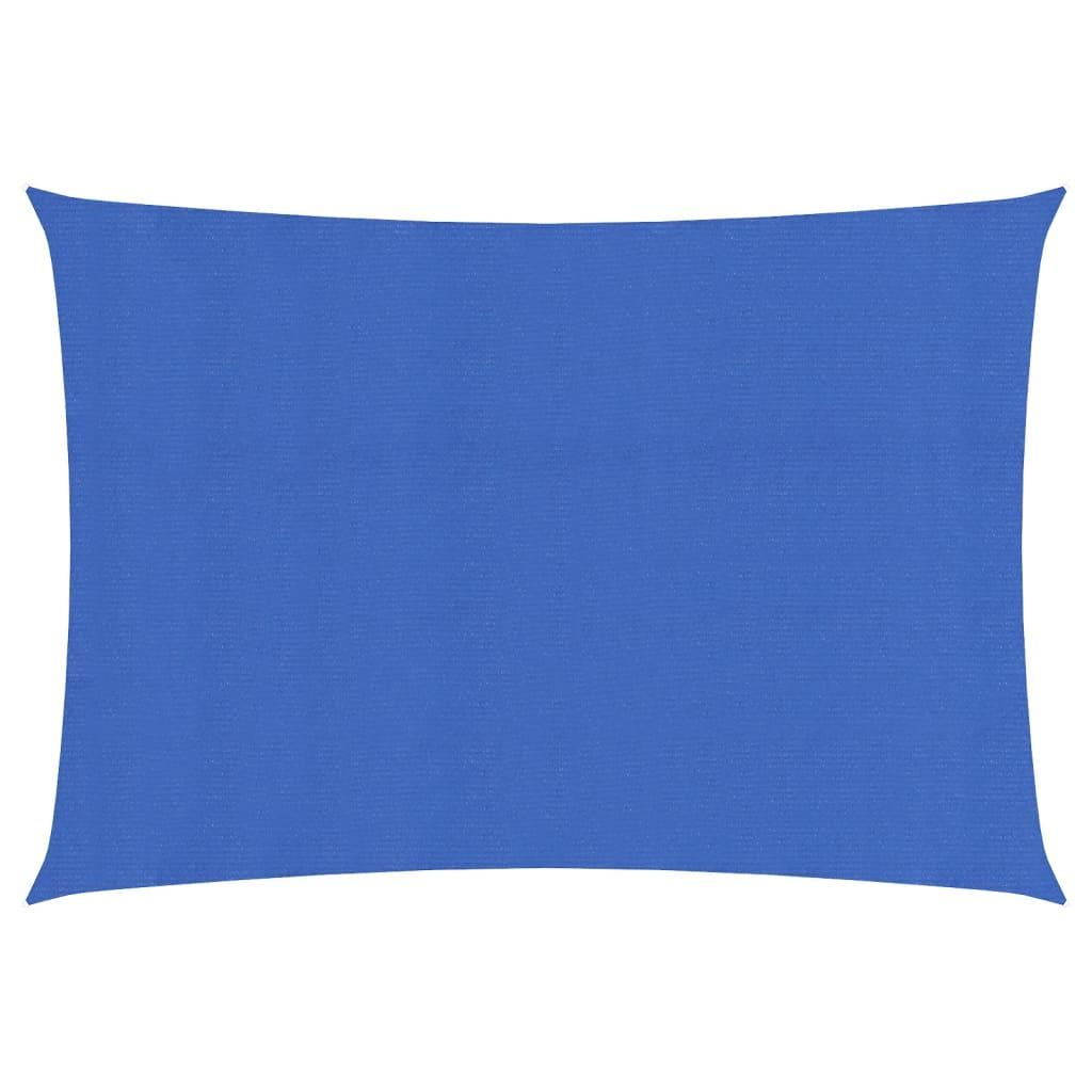 Solsejl 3,5x5 m rektangulær 160 g/m² HDPE blå