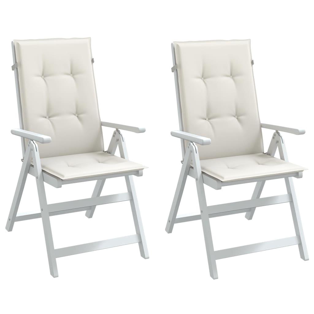 Stolehynder Med Høj Ryg Stof Cremefarvet - 2 / meleret cremefarvet / 120 x 50 x 4 cm