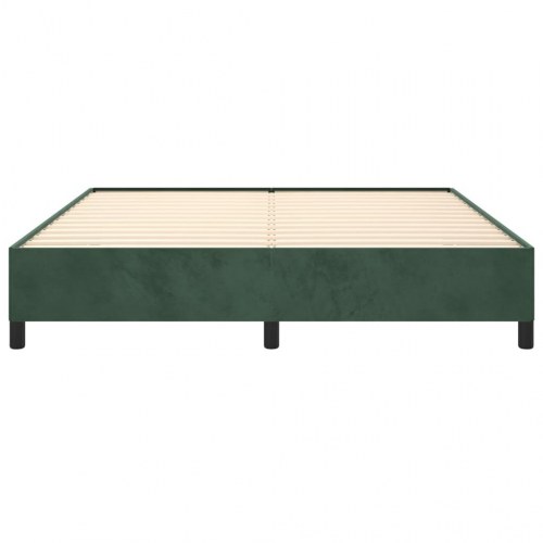 Sengeramme i fløjl - mørkegrøn 160×200 cm (uden madras)